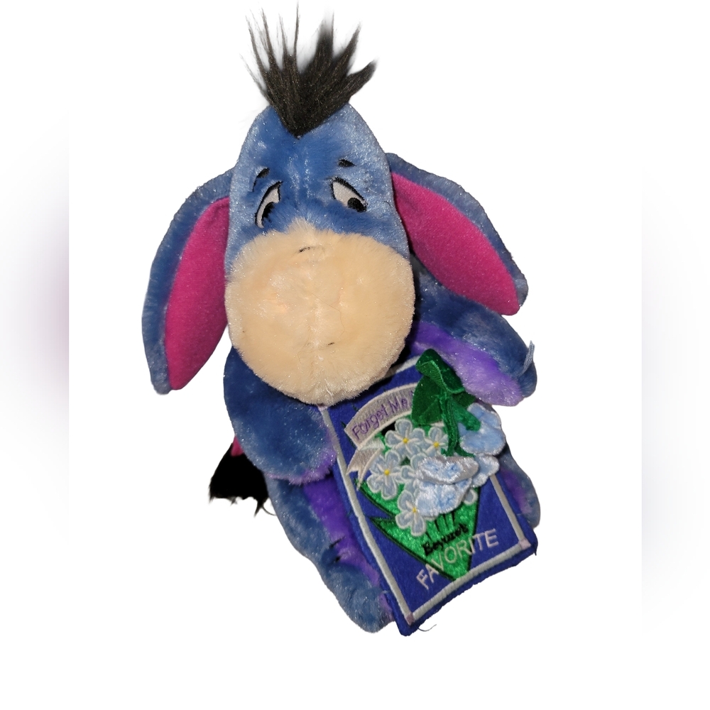 Vintage Disney Store Exclusive Mom's Day Eeyore Foget Me Not Plush 9" Tall